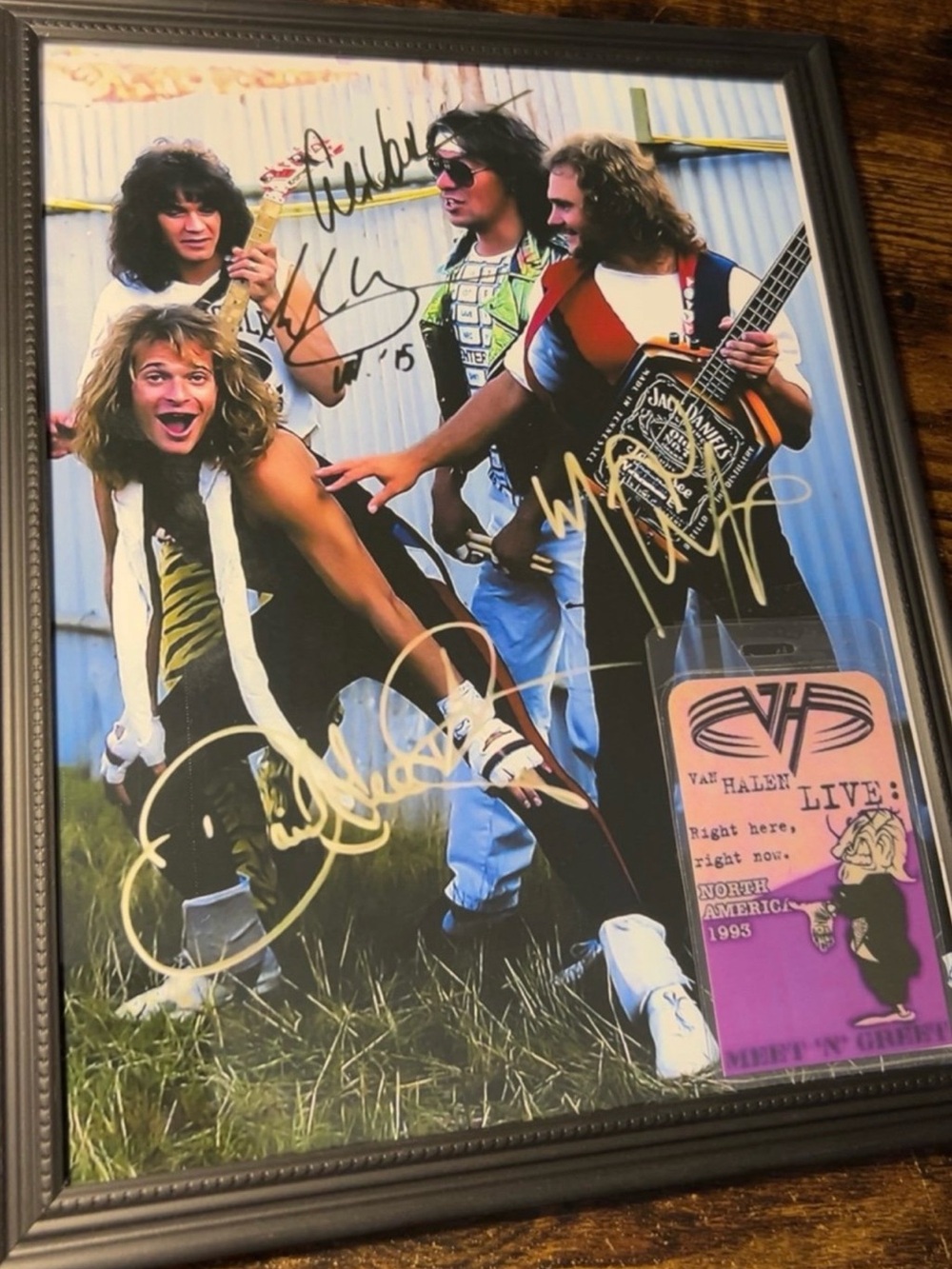 Van Halen Framed Signed Photo Reprint with Laminate Music Memorabilia